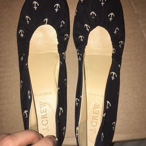 J.Crew nautical ballet flats blue/white